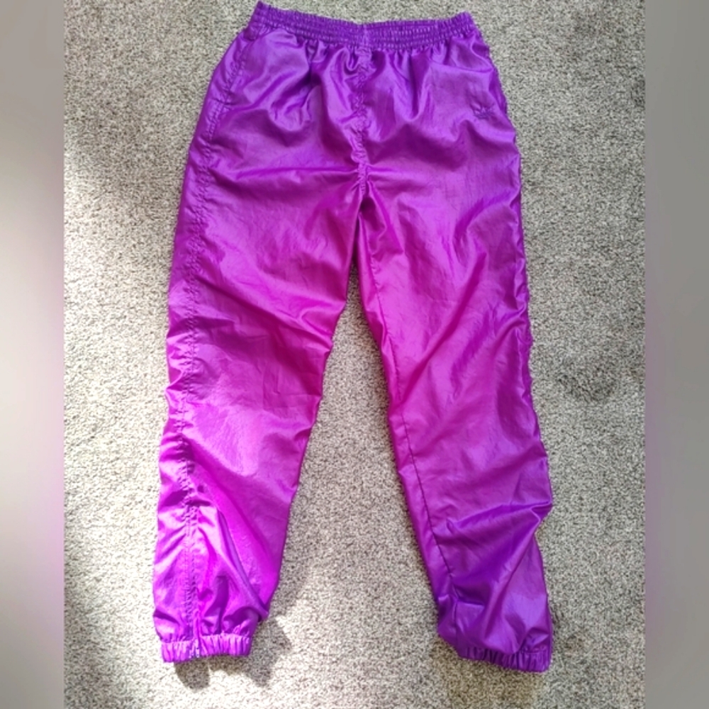 Purple Addidas Shiny Track Pants Size Small